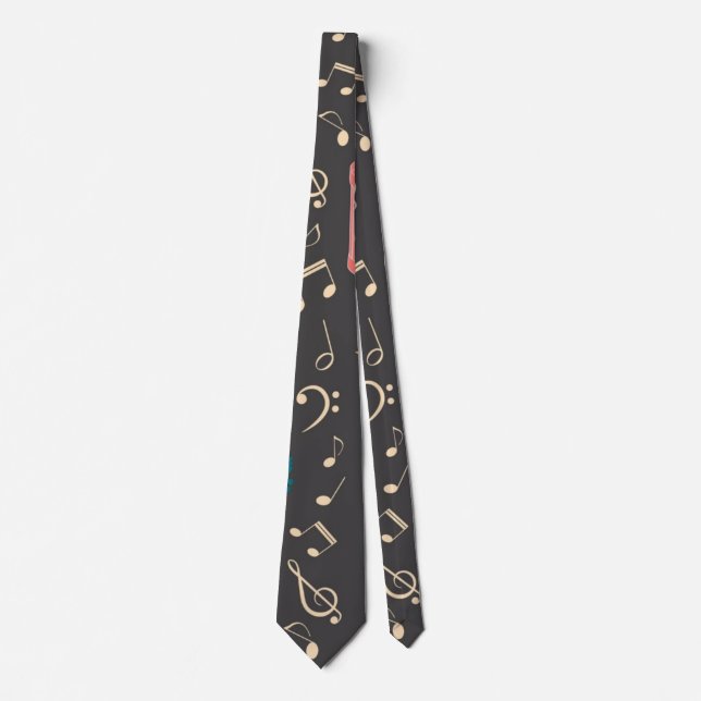 Music pattern neck tie (Front)