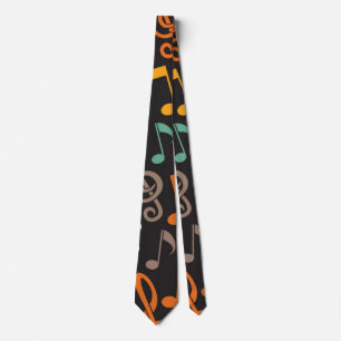 Music pattern neck tie