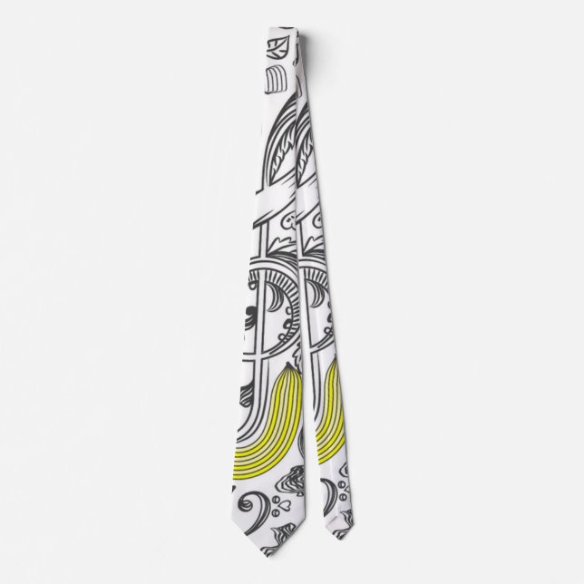Music pattern neck tie (Front)