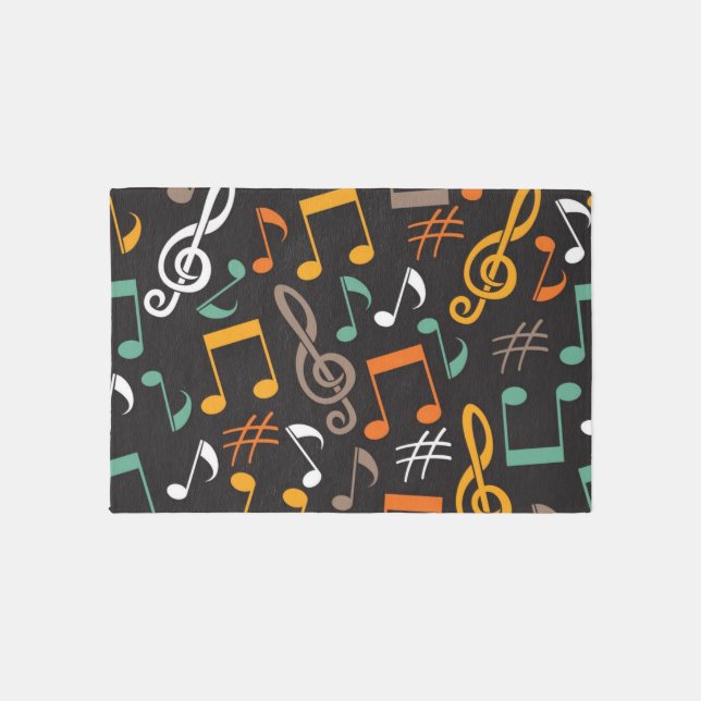 Music pattern outdoor rug (Front)