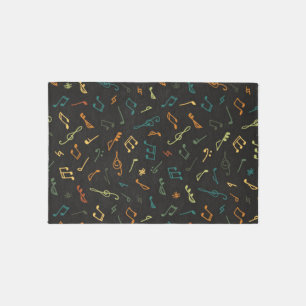 Music pattern outdoor rug
