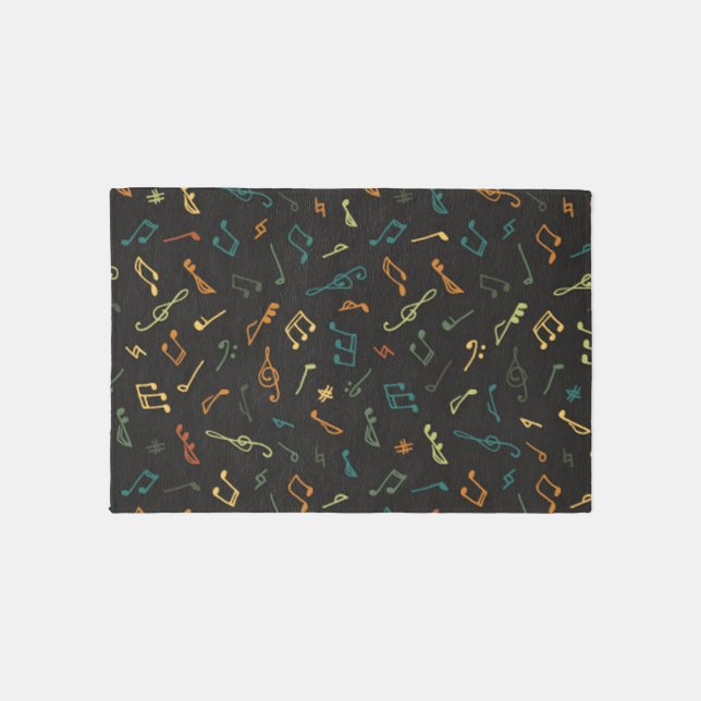 Music pattern outdoor rug (Front)