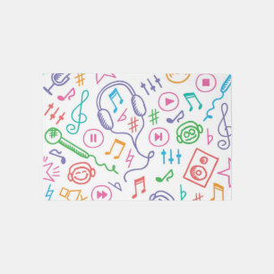 Music pattern outdoor rug