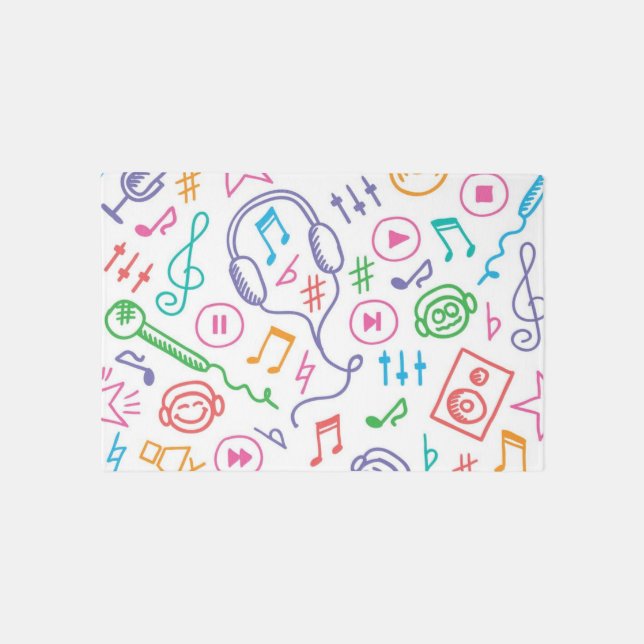 Music pattern outdoor rug (Front)