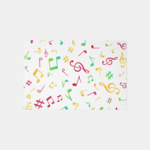 Music pattern outdoor rug