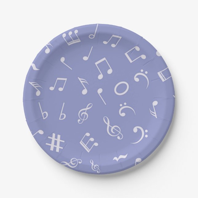 Music pattern paper plates (Front)