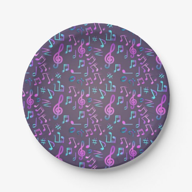 Music pattern paper plates (Front)