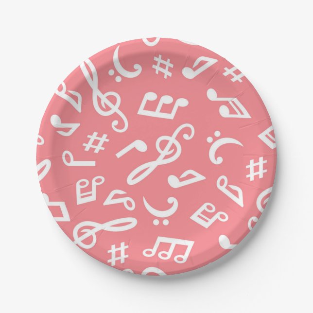 Music pattern paper plates (Front)