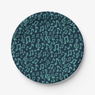 Music pattern paper plates