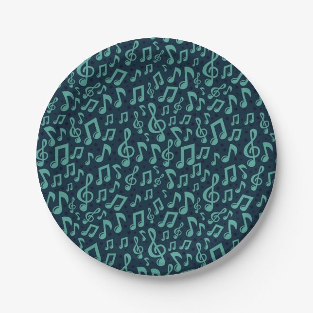 Music pattern paper plates (Front)