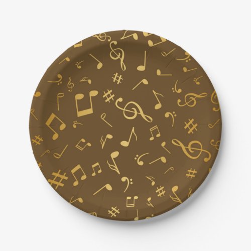 Music pattern paper plates