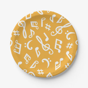 Music pattern paper plates