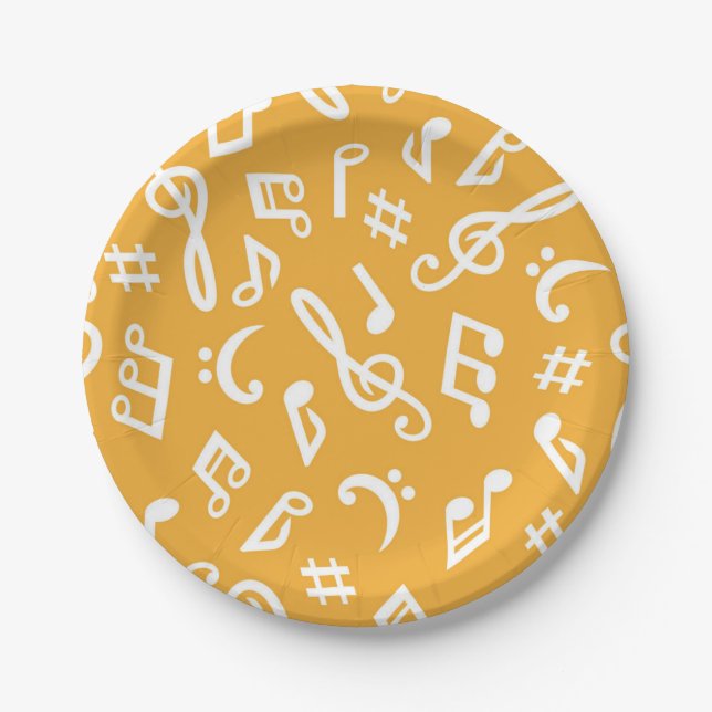 Music pattern paper plates (Front)