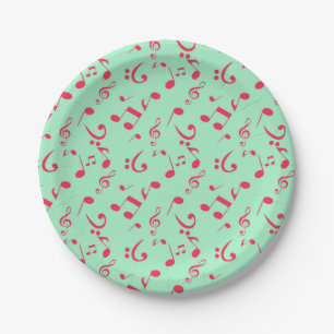 Music pattern paper plates