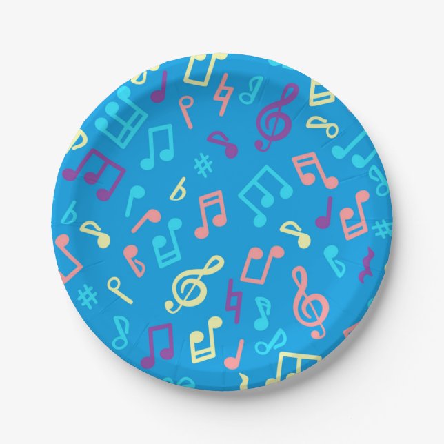Music pattern paper plates (Front)