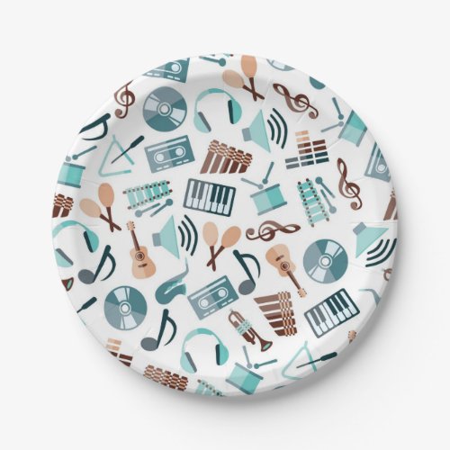 Music pattern paper plates