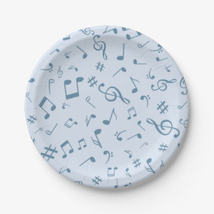 Music pattern paper plates
