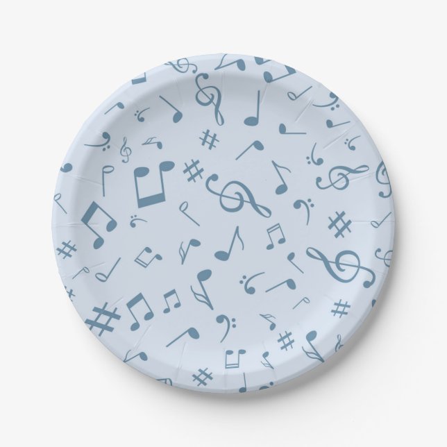 Music pattern paper plates (Front)