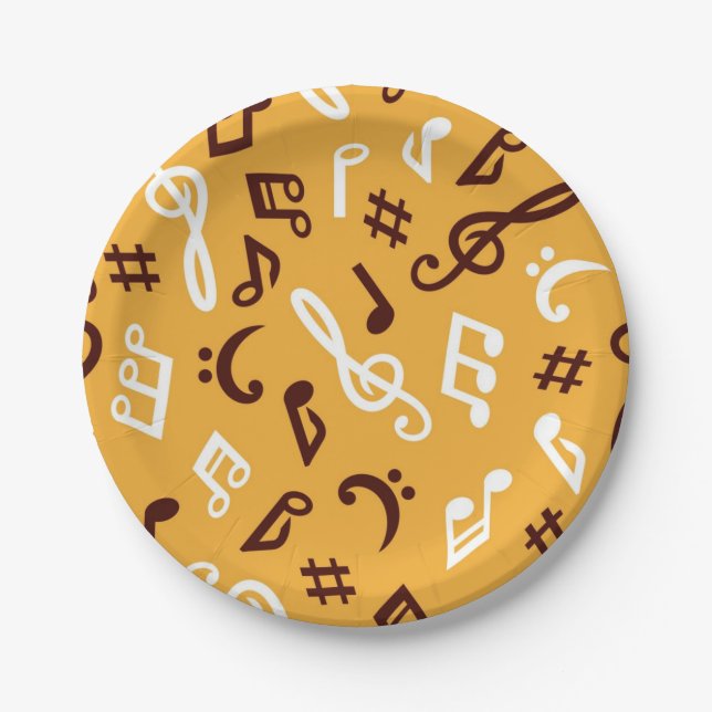 Music pattern paper plates (Front)