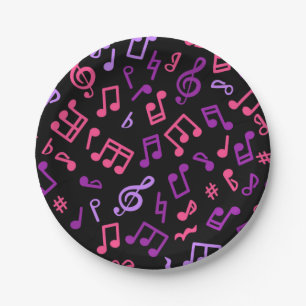 Music pattern paper plates