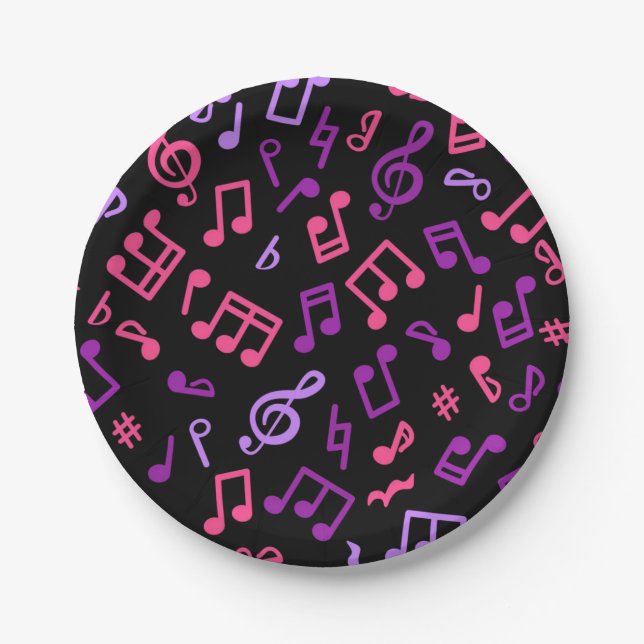 Music pattern paper plates (Front)