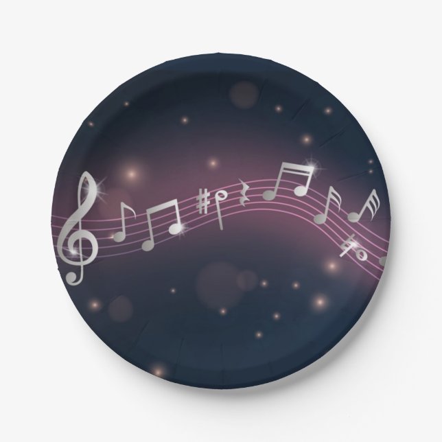Music pattern paper plates (Front)