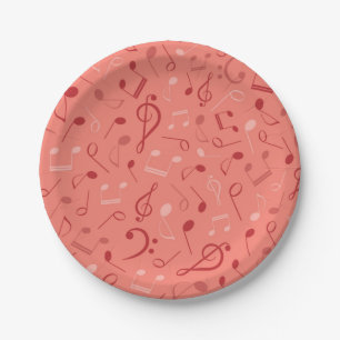 Music pattern paper plates