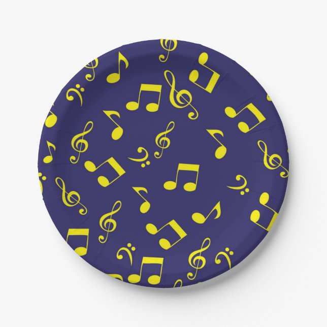 Music pattern paper plates (Front)