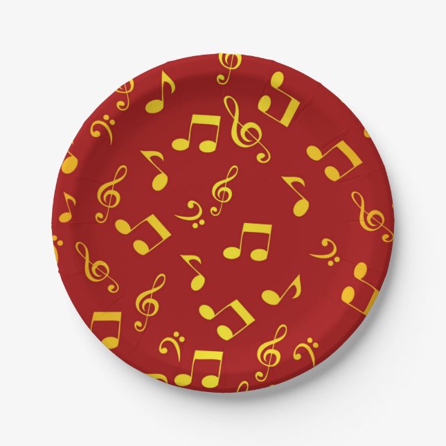 Music pattern paper plates (Front)