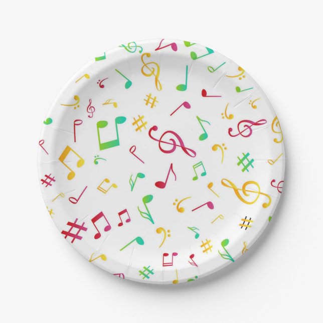 Music pattern paper plates (Front)