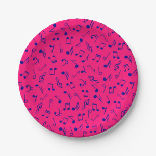 Music pattern paper plates