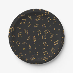 Music pattern paper plates