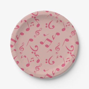 Music pattern paper plates