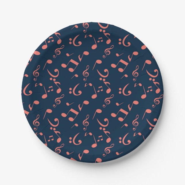 Music pattern paper plates (Front)