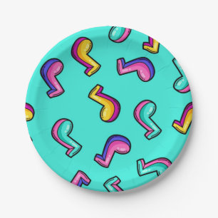 Music pattern paper plates