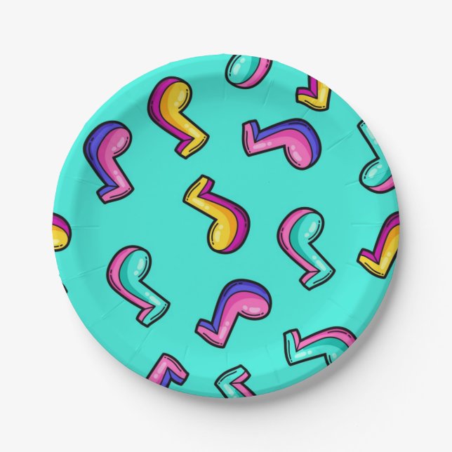 Music pattern paper plates (Front)