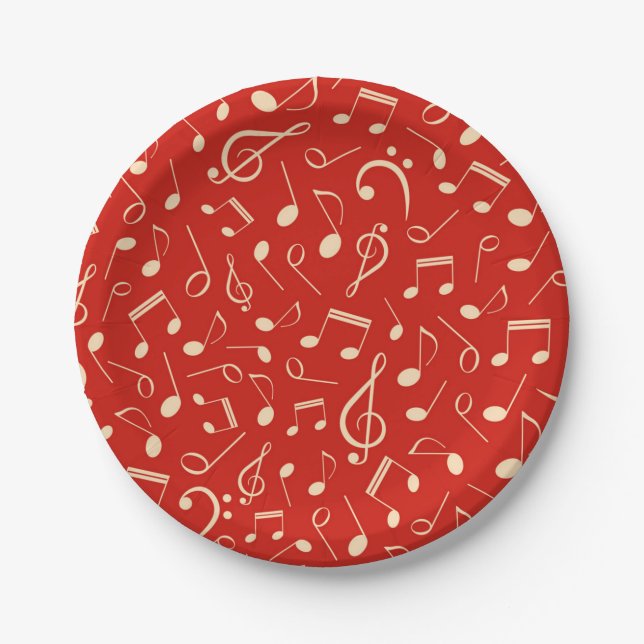 Music pattern paper plates (Front)