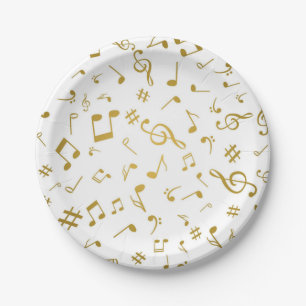 Music pattern paper plates
