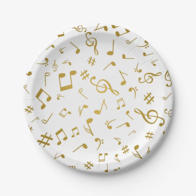 Music pattern paper plates (Front)