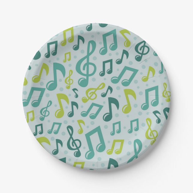 Music pattern paper plates (Front)