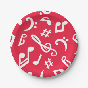 Music pattern paper plates