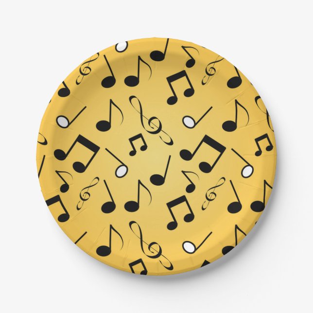 Music pattern paper plates (Front)