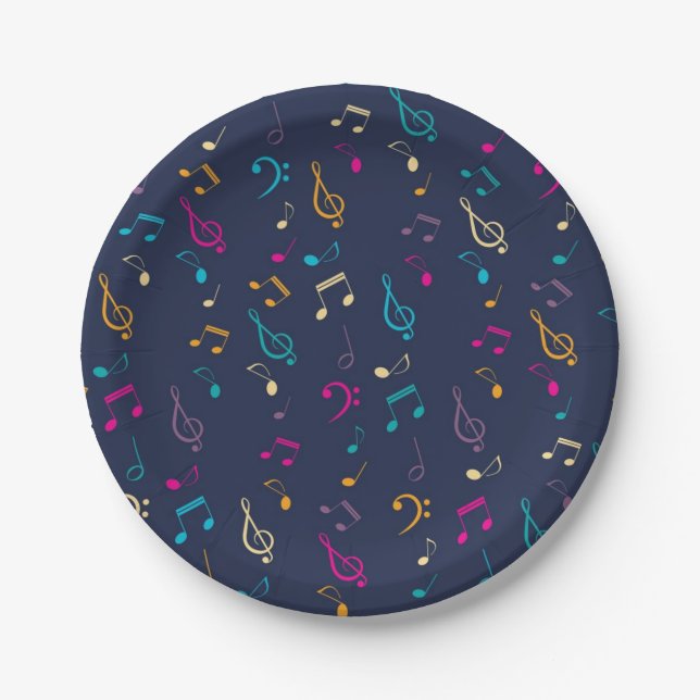 Music pattern paper plates (Front)
