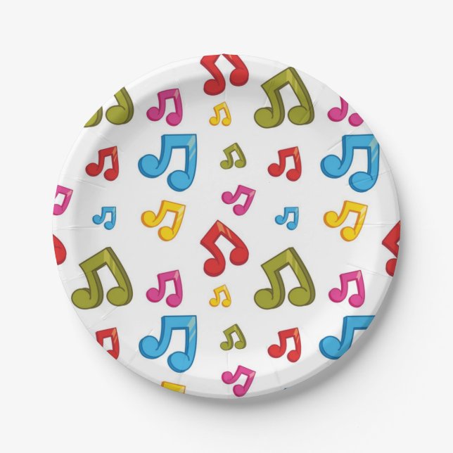 Music pattern paper plates (Front)
