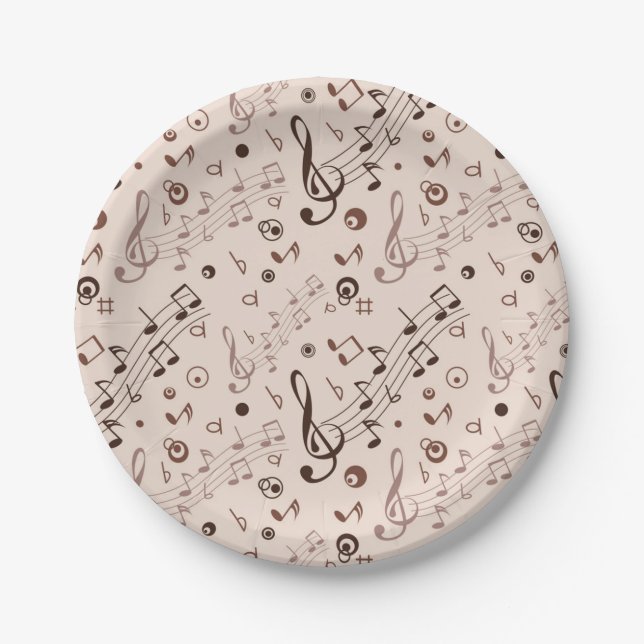 Music pattern paper plates (Front)