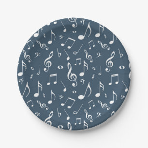 Music pattern paper plates