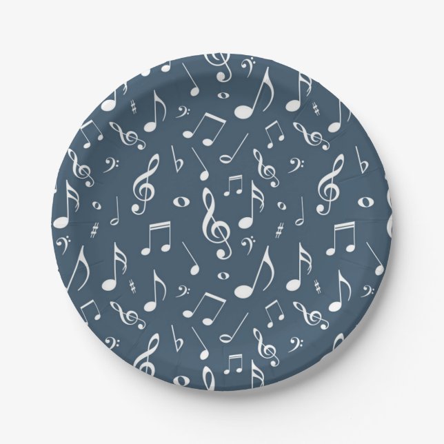 Music pattern paper plates (Front)