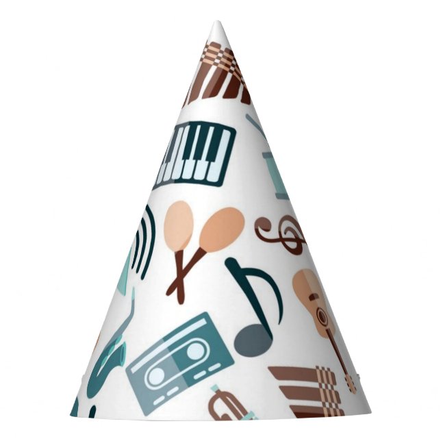Music pattern party hat (Front)