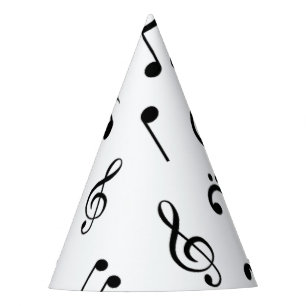 Music pattern party hat