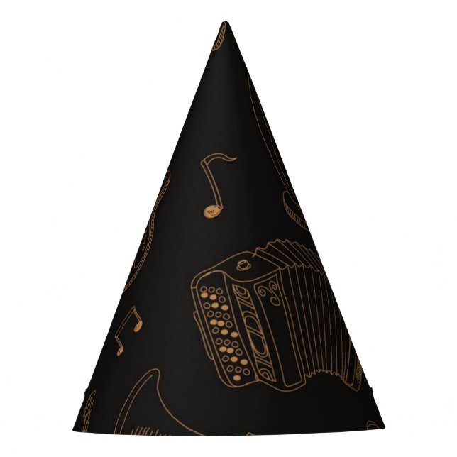 Music pattern party hat (Front)
